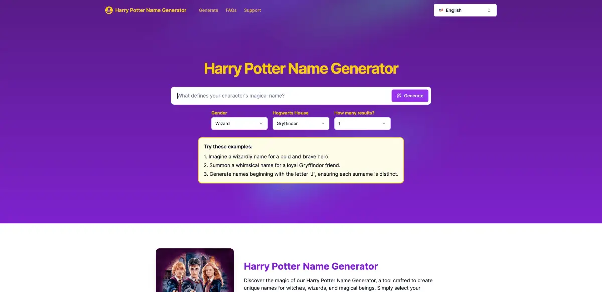 Harry Potter Name Generator product image
