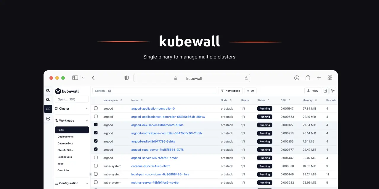 kubewall: Kubernetes Dashboard image number 01