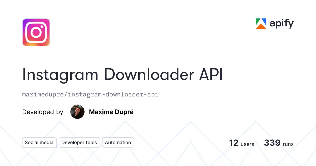 Instagram Downloader API product image