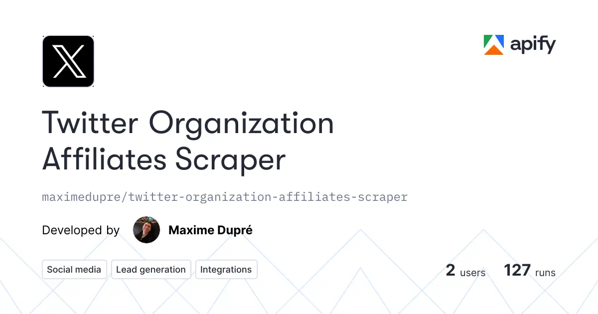 Twitter Organization Affiliates Scraper product image