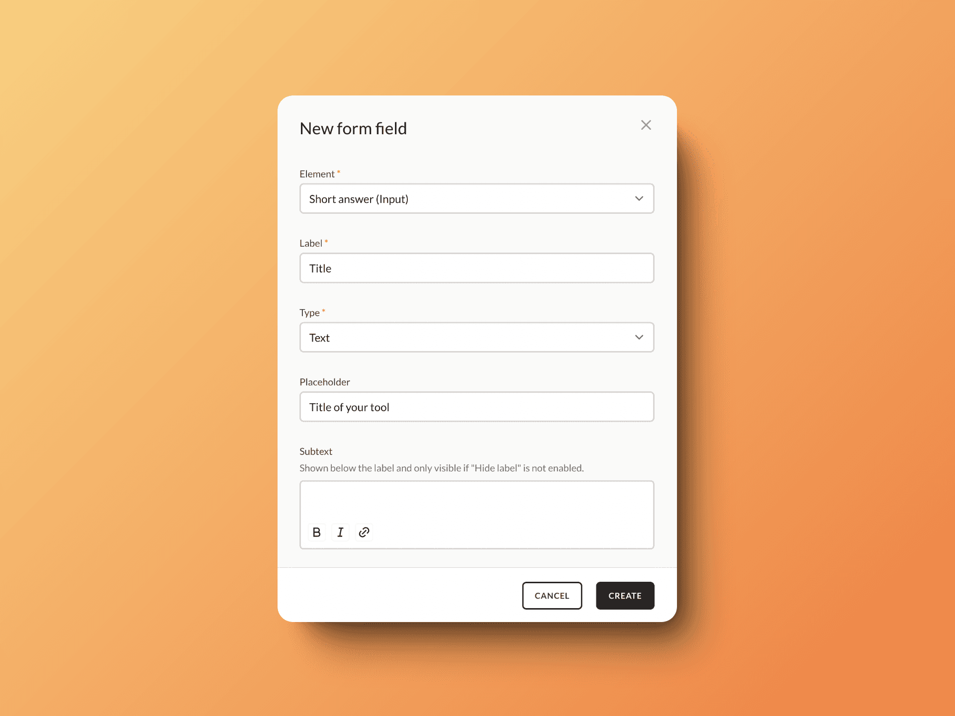 New form field